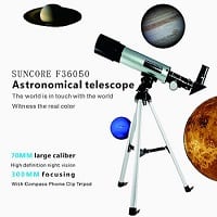 Qonii Astronomical Refracting High Magnification Telescope for Kids Beginners Includes Two Eyepieces Tabletop Tripod Viewfinder Lens The Perfect Stem Gift for A Young Astronomer 20mm/12.5mm 