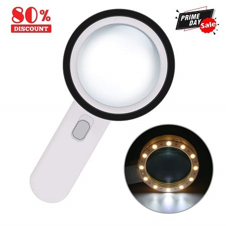 FFLSDR 10 Times Magnifying Glass Handheld Childrens Old Reading Optical Glass HD Size : 185X65mm 