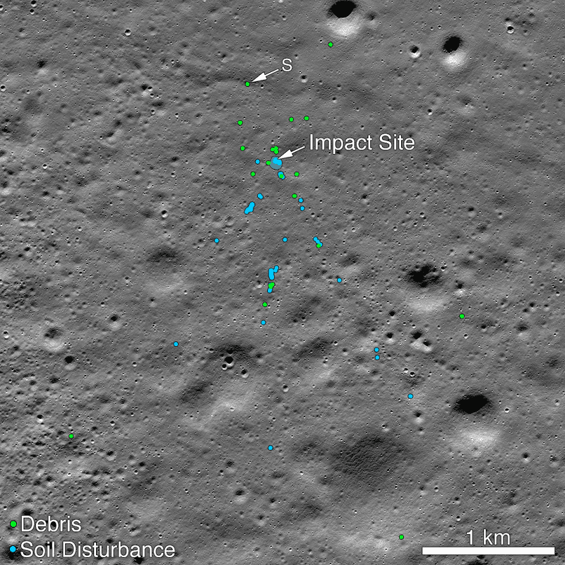 vikram moon lander crash site
